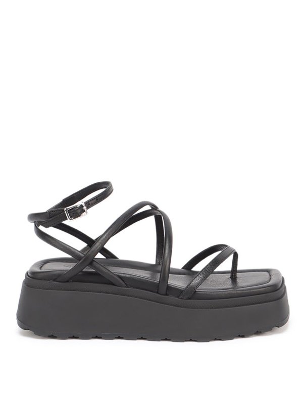 Vic Matiè: sandals - Velvet platform sandals