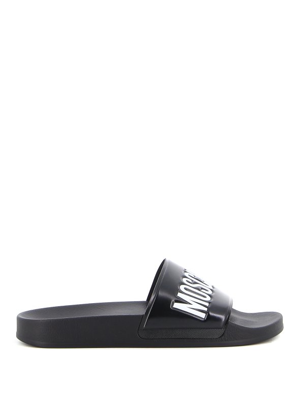MOSCHINO: flip flops - Logo sliders