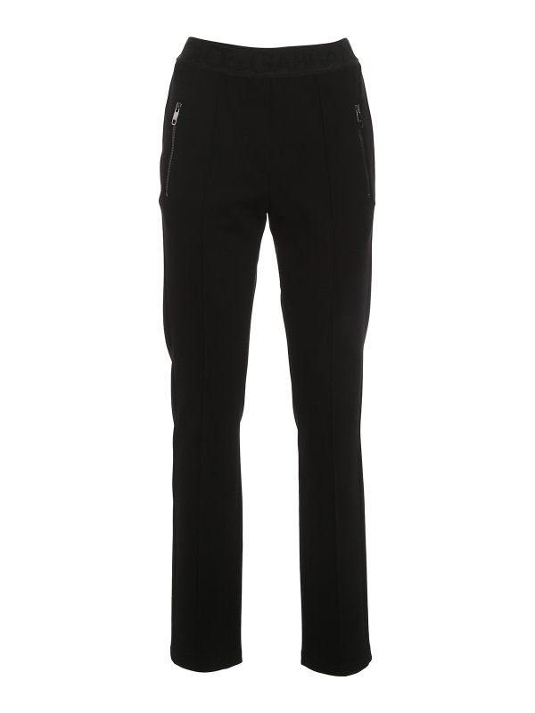 DOLCE & GABBANA: casual trousers - Logoed waistband trousers