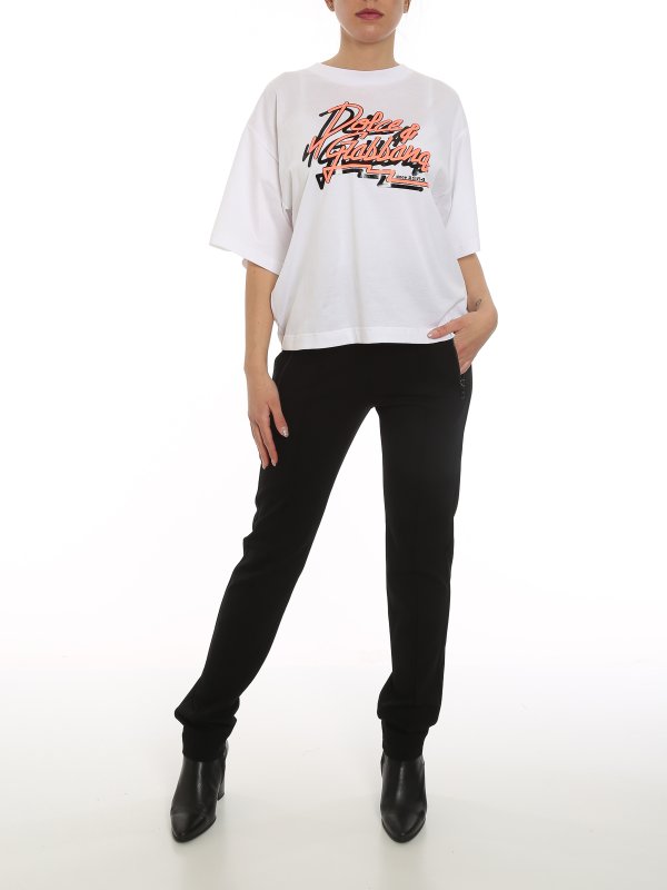 DOLCE & GABBANA: casual trousers online - Logoed waistband trousers