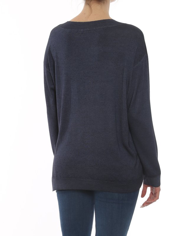 Pull À Col V - Bleu shop online: MALO