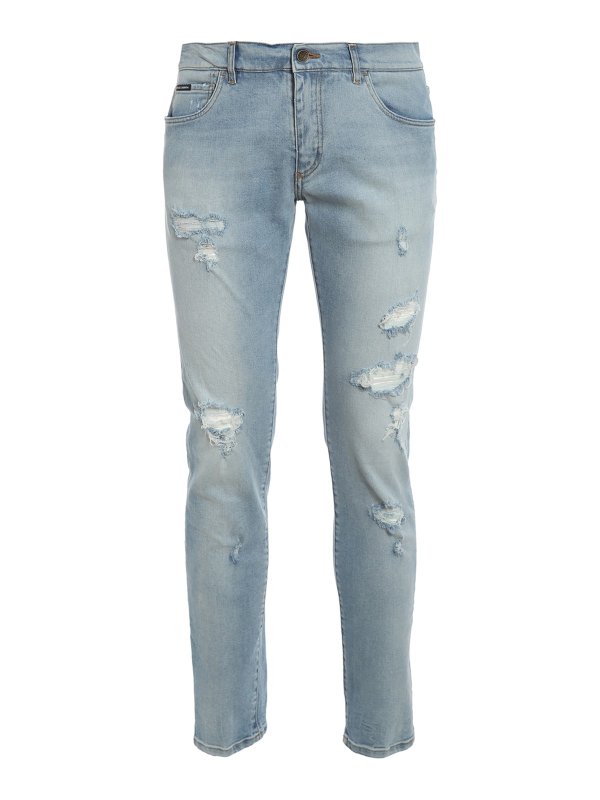 DOLCE & GABBANA: skinny jeans - Ripped jeans
