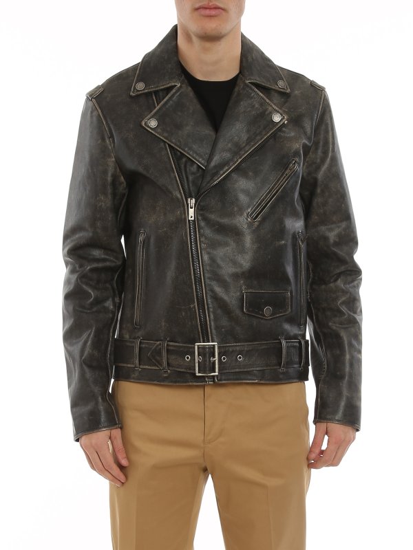 The Best Shops GOLDEN GOOSE: leather jacket - Golden leather jacket