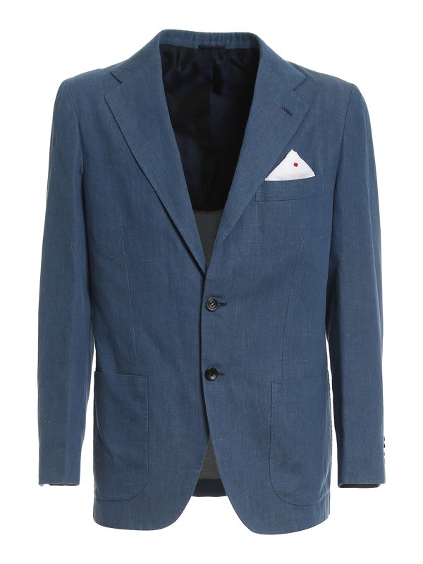 KITON: giacche blazer - Blazer effetto denim