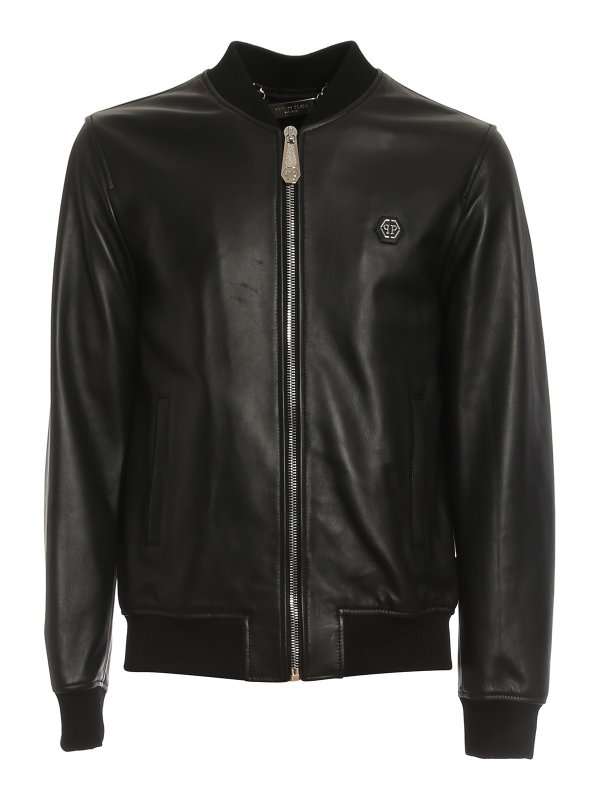 PHILIPP PLEIN: Vestes en cuir - Blouson En Cuir - Iconic Plein