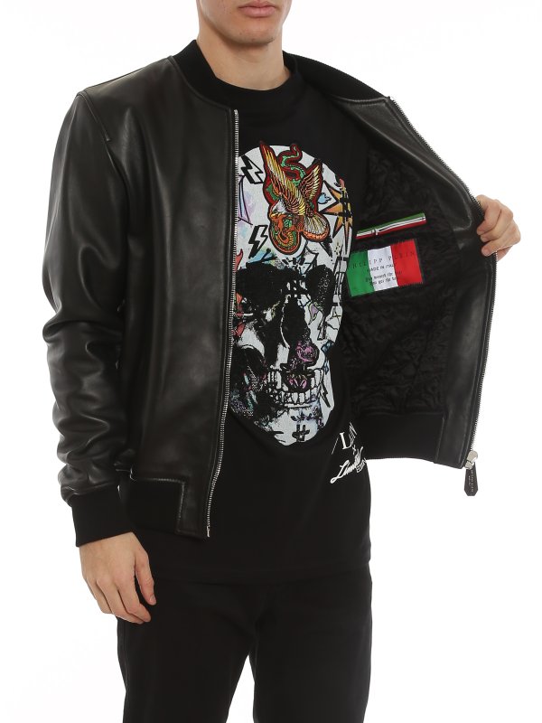 PHILIPP PLEIN buy online Blouson En Cuir - Iconic Plein