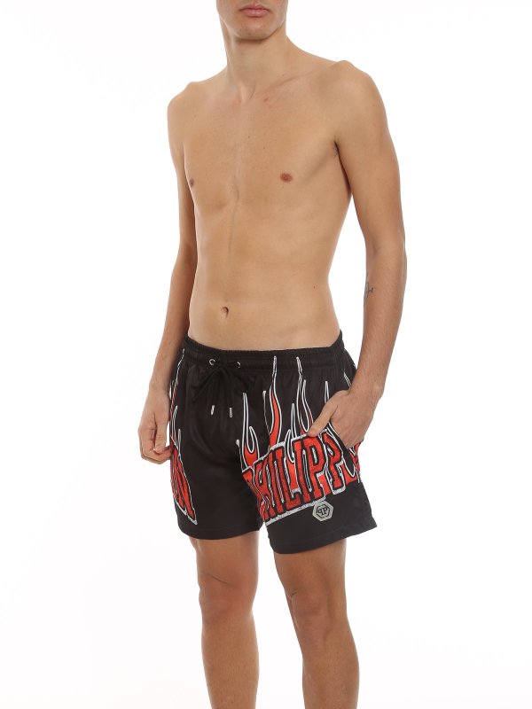 Flame swim shorts shop online: PHILIPP PLEIN