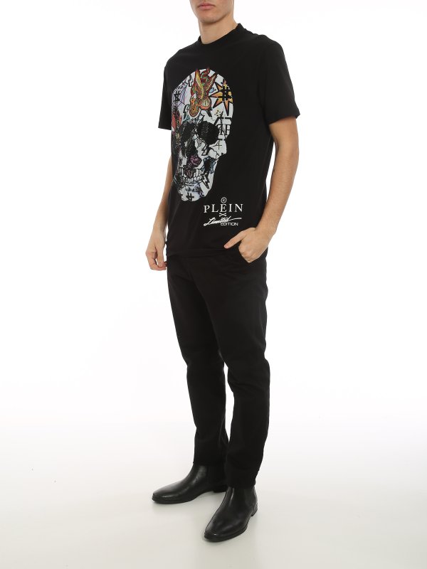Tシャツ・カットソー PHILIPP PLEIN Men T Shirts AABCMTK5632 PJY002N0202 BLACK plein-Sade-mtk6851-pjy002n-