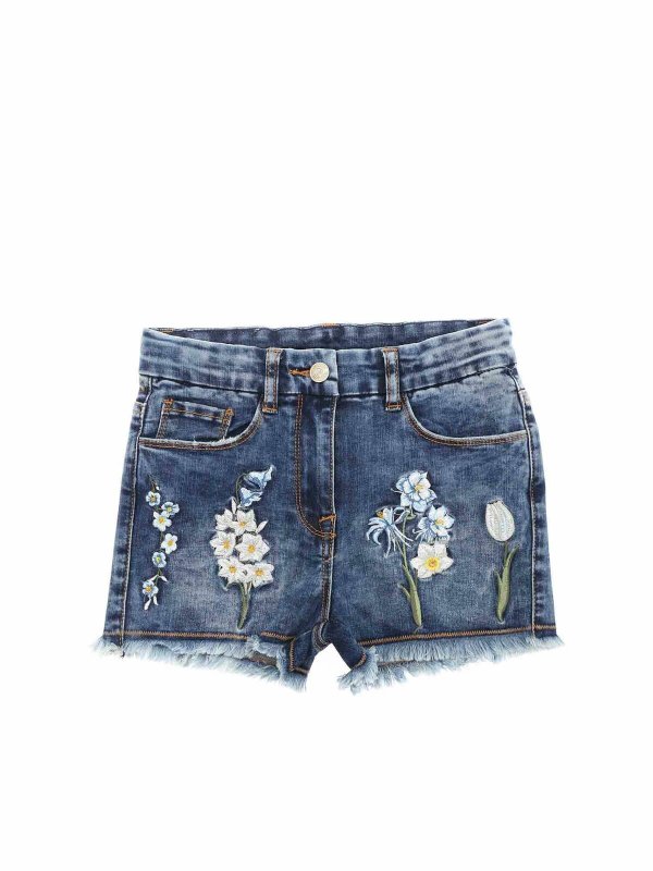 iKRIX MONNALISA: Trousers Shorts - Embroidered denim shorts