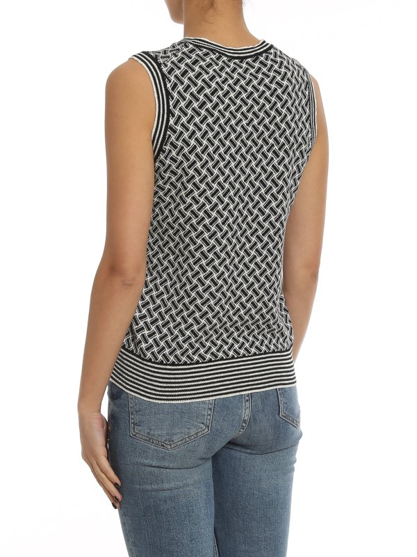 Biscuit patterned vest shop online: DRUMOHR