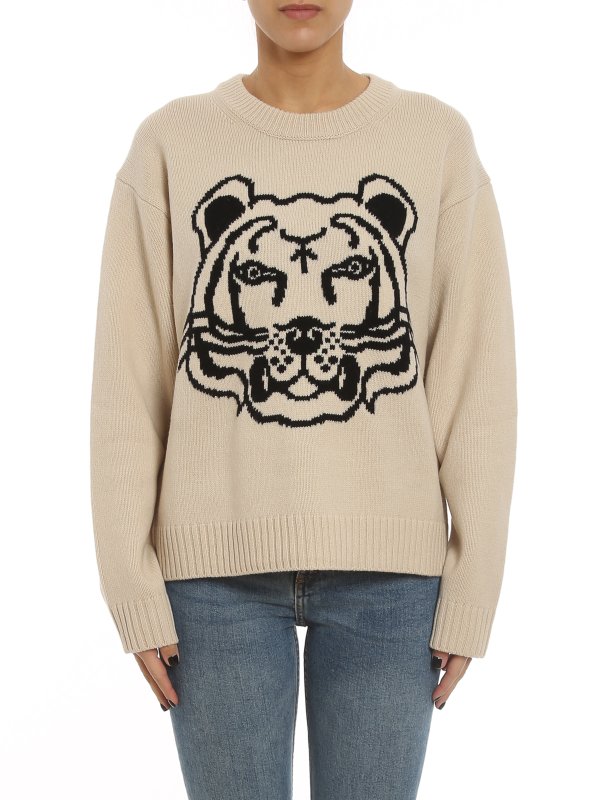 iKRIX KENZO: Strickpullover mit Rundhalsausschnitt - Rundhalspullover - Beige