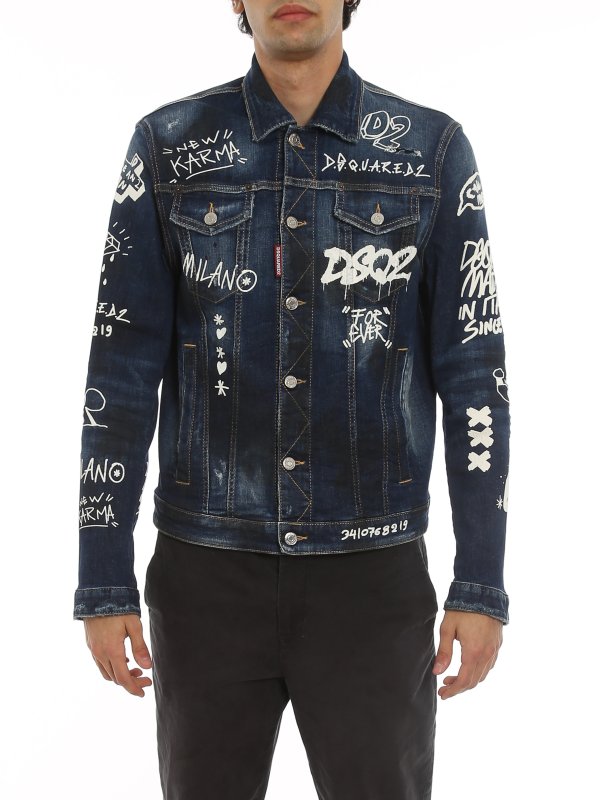 iKRIX DSQUARED2: denim jacket - Graffiti Dan jacket
