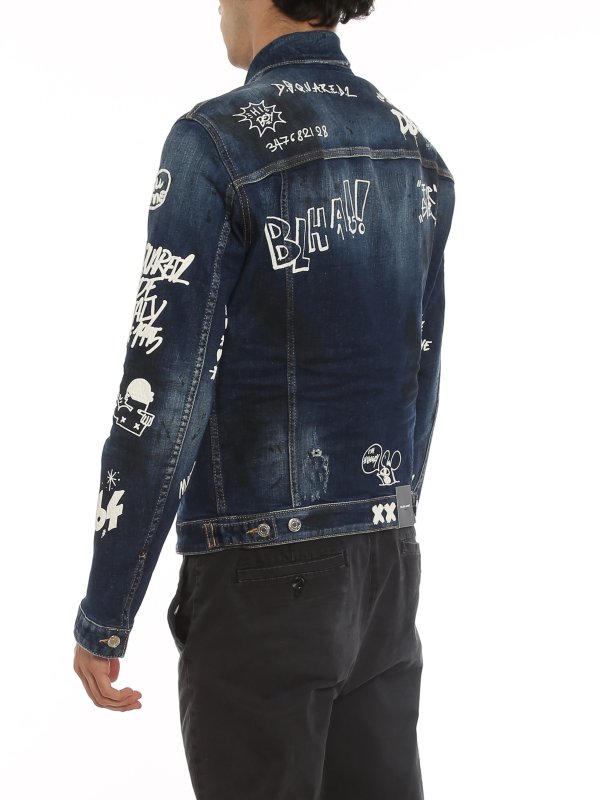 Graffiti Dan jacket shop online: DSQUARED2