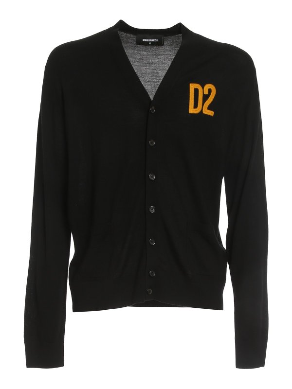 DSQUARED2: cardigans - D2 logo cardigan