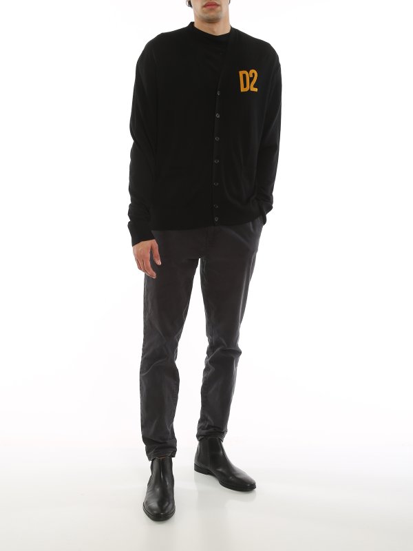 DSQUARED2: cardigans online - D2 logo cardigan