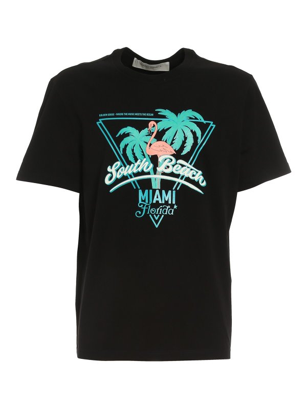 GOLDEN GOOSE: t-shirts - Journey - South Beach Miami T-shirt