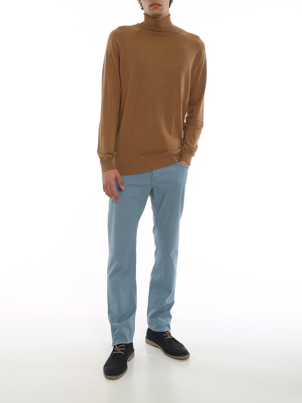 Stretch cotton pants shop online: INCOTEX