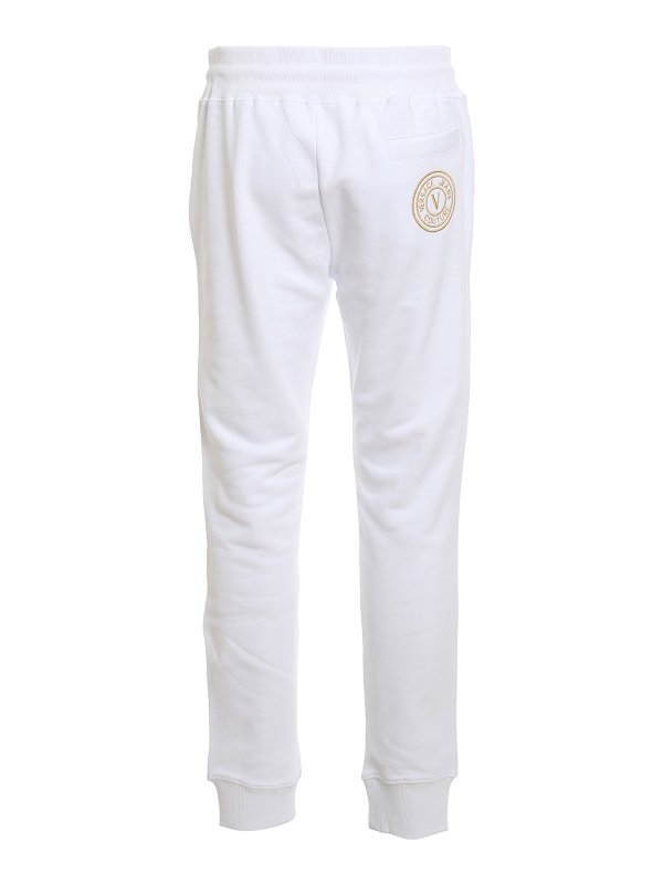 Versace Jeans Couture: tracksuit bottoms online - Embroidered tracksuit bottoms