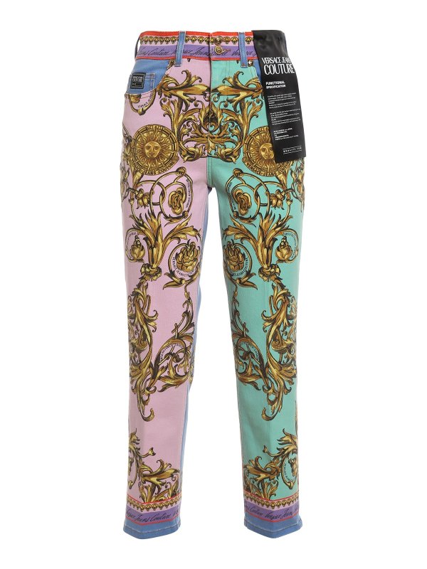Versace Jeans Couture: ストレートジーンズ - ストレートジーンズ - マルチカラー