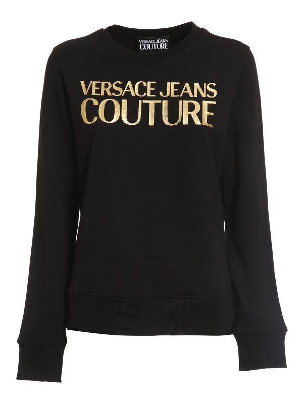 Versace Jeans Couture: Sweatshirts & Sweaters - Laminated logo sweatshirt