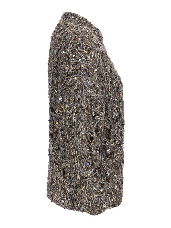 iKRIX BRUNELLO CUCINELLI: crew necks - Sequined linen and cotton sweater