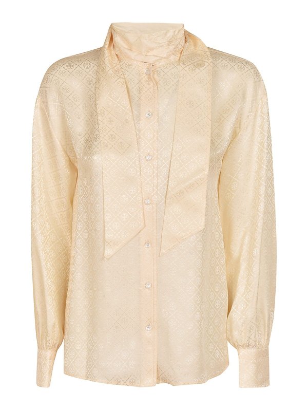 TORY BURCH: Camisas - Camisa - Crema