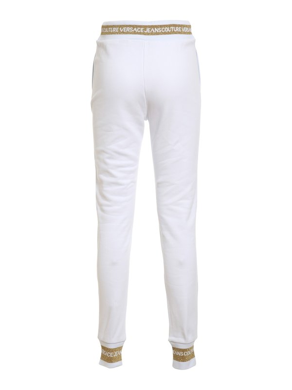 Versace Jeans Couture: tracksuit bottoms online - Lurex logo track pants