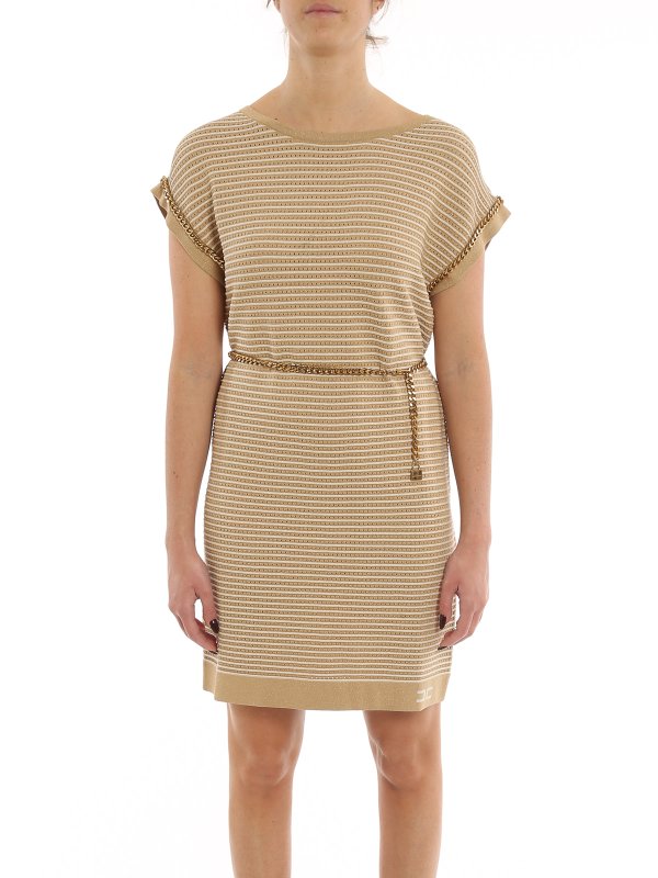 The Best Shops ELISABETTA FRANCHI: ショートドレス - ショートドレス - キャメル