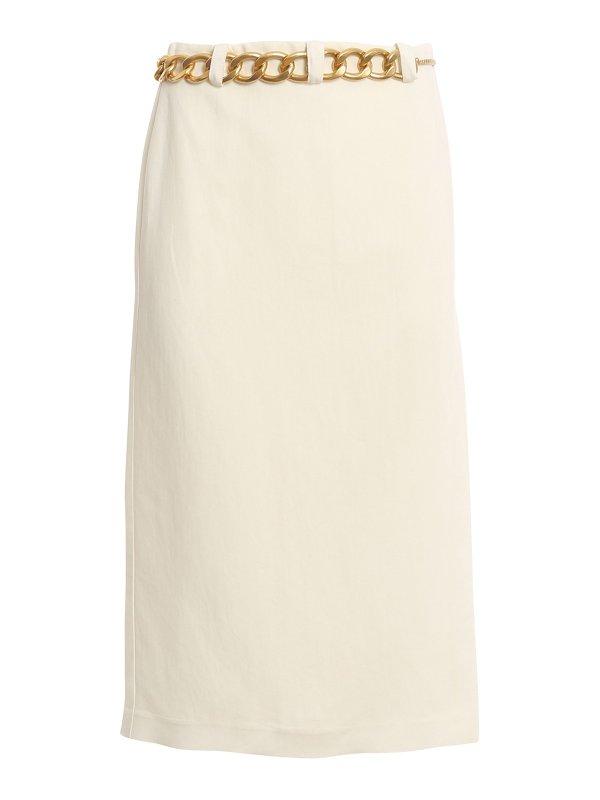 PATRIZIA PEPE: ニーレングススカート＆ミディ丈 - 膝丈/ミディスカート - 白