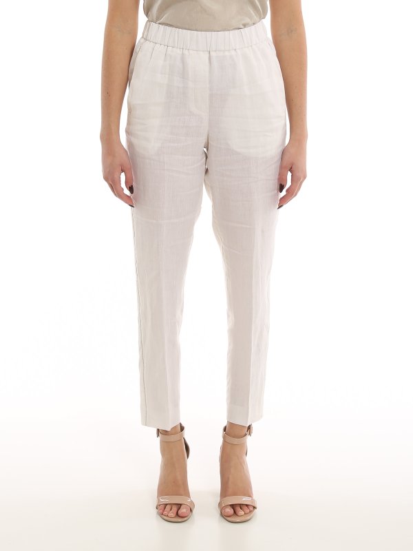 iKRIX PESERICO: pantaloni casual - Pantaloni in lino impreziositi