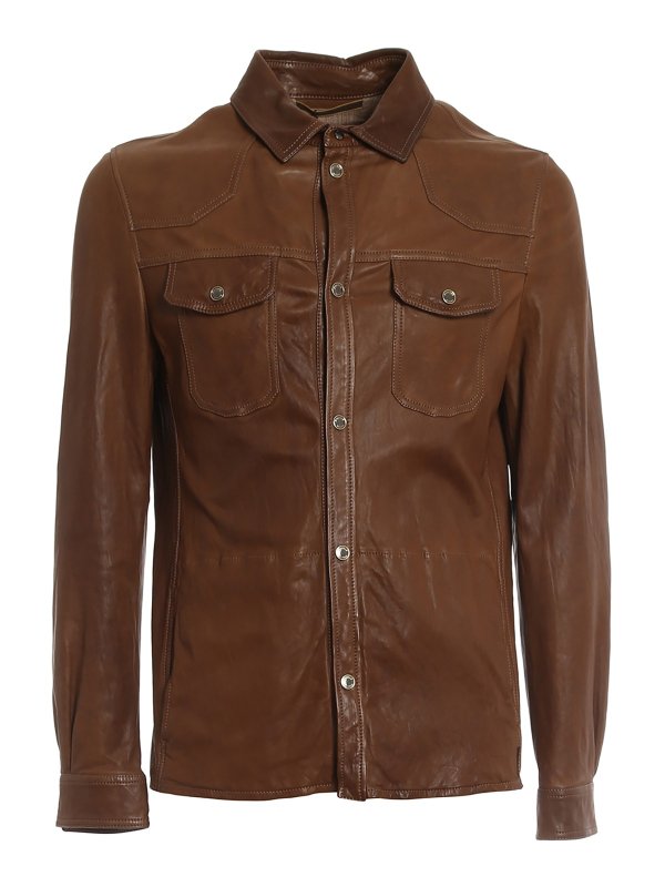 MOORER: leather jacket - Bazille leather jacket