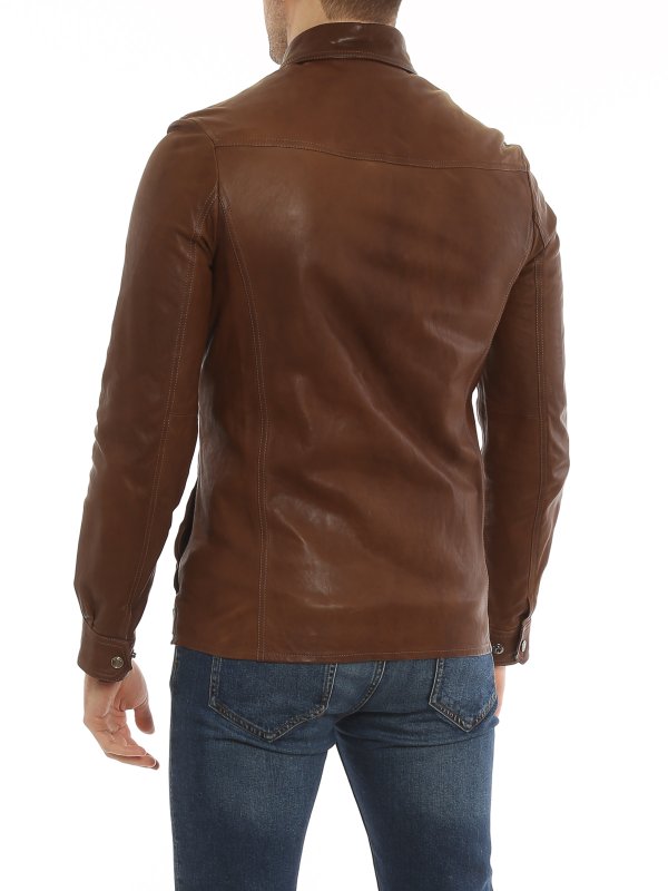 Bazille leather jacket shop online: MOORER