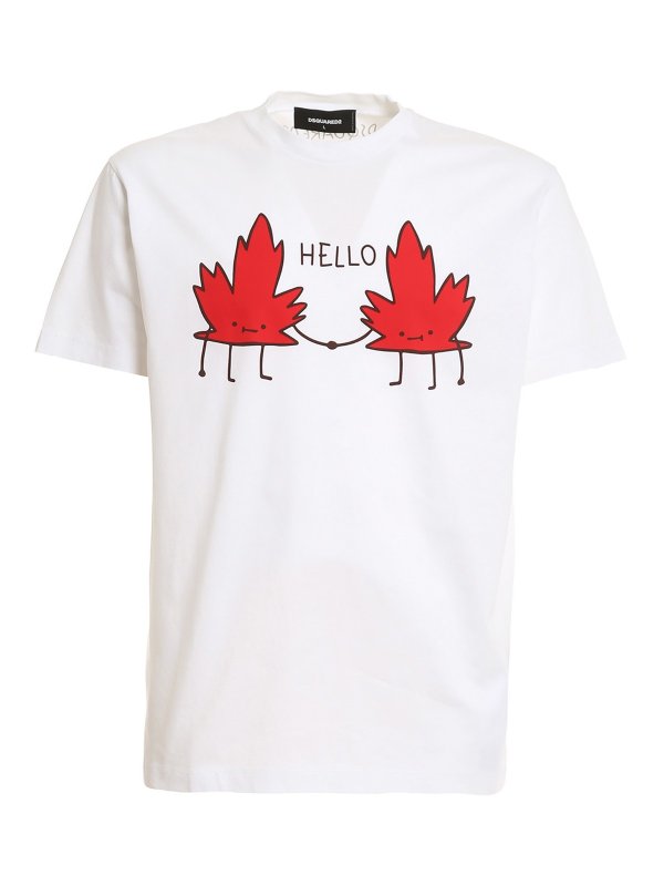 DSQUARED2: t-shirts - Hello Leaf T-shirt