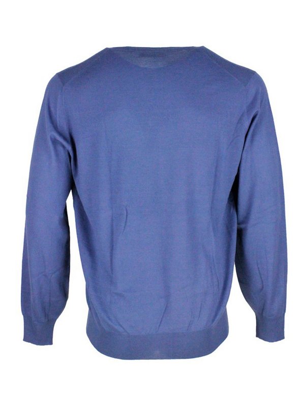 BRUNELLO CUCINELLI: Strickpullover mit Rundhalsausschnitt online - Rundhalspullover - Blau