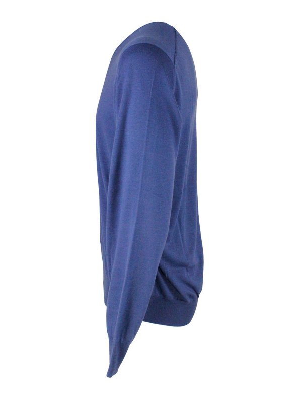 iKRIX BRUNELLO CUCINELLI: Strickpullover mit Rundhalsausschnitt - Rundhalspullover - Blau