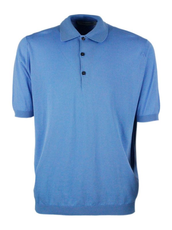 JOHN SMEDLEY: Polos - Suéter Con Cuello Alto - Azul Claro