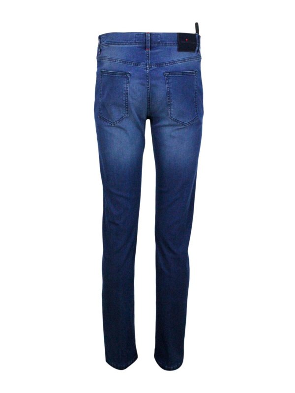 KITON: straight leg jeans online - Faded denim jeans