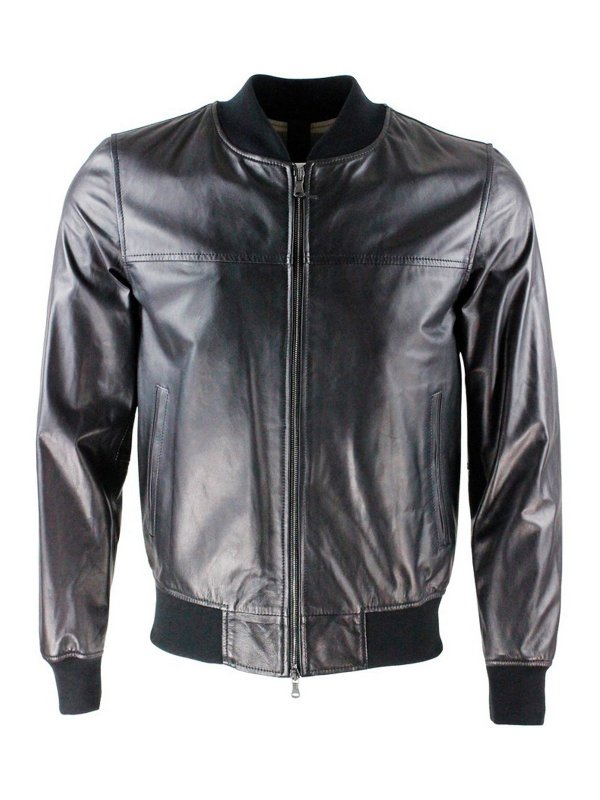 ORCIANI: leather jacket - Leather bomber jacket