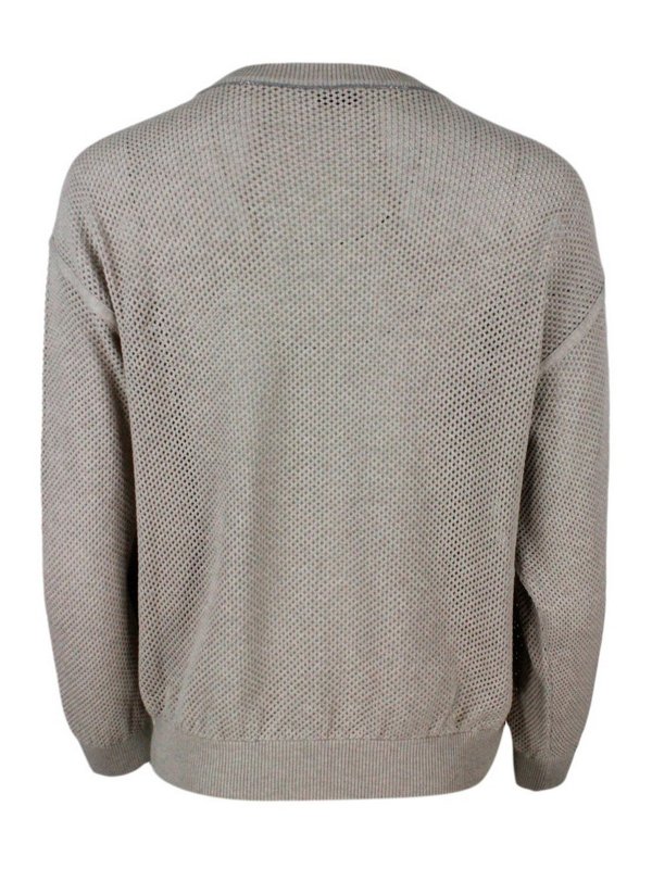 BRUNELLO CUCINELLI: Strickpullover mit Rundhalsausschnitt online - Rundhalspullover - Beige