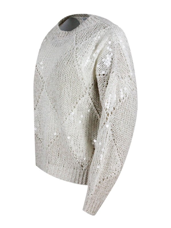 iKRIX BRUNELLO CUCINELLI: crew necks - Sequined argyle sweater