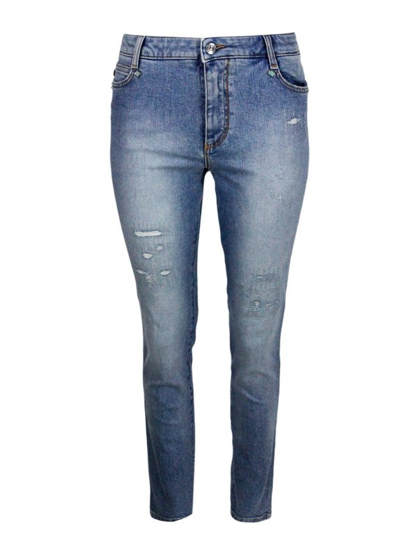 ERMANNO SCERVINO: Straight Leg Jeans - Straight Leg Jeans - Jeansblau