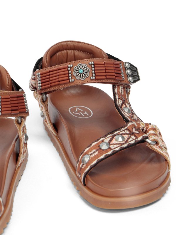 Flat sandal with ethnic pattern shop online: ASH