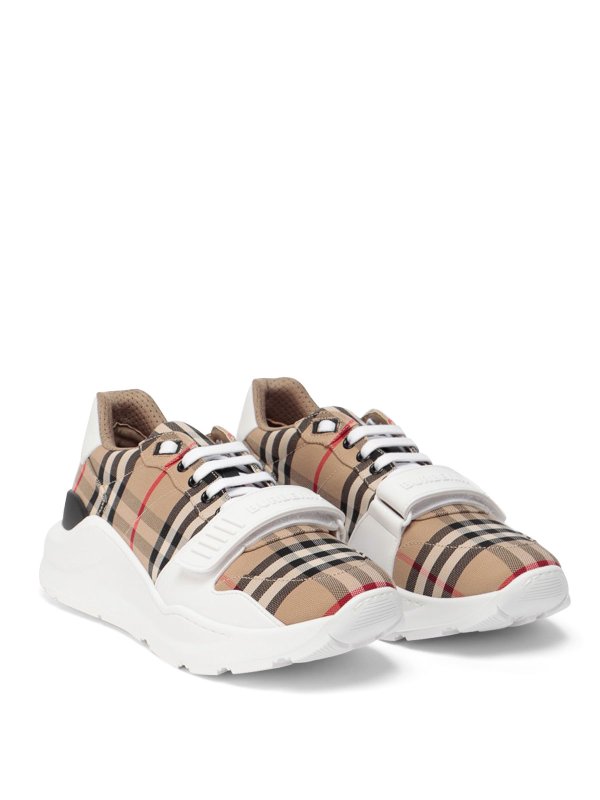BURBERRY: sneakers online - Sneaker in misto cotone Vintage check