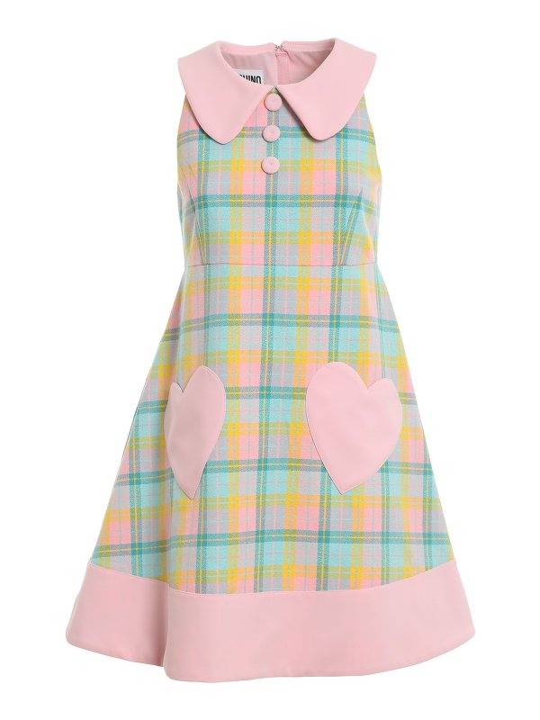 MOSCHINO: short dresses - Check flared dress