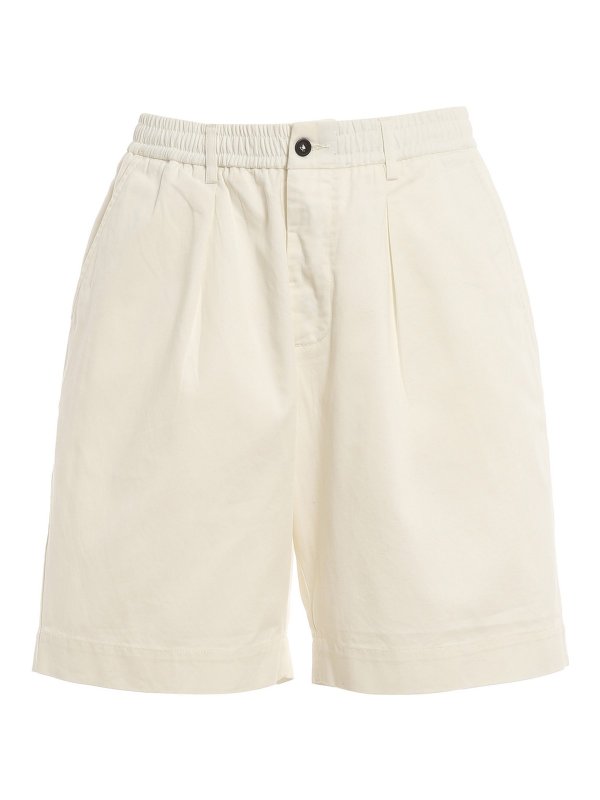 Universal Works: Trousers Shorts - Twill Bermuda pants with darts
