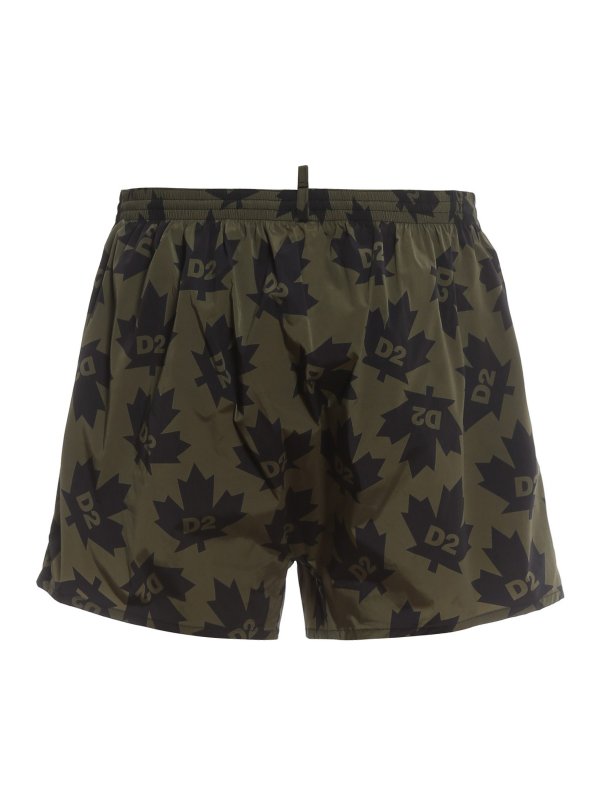 DSQUARED2: Swim shorts & swimming trunks online - Leaf print swim shorts