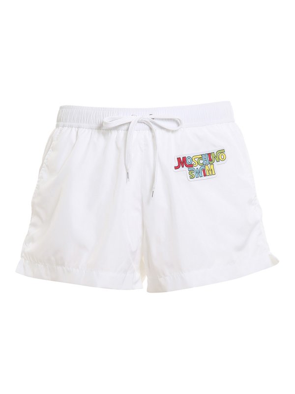 MOSCHINO: Swim shorts & swimming trunks - Logo patch swim shorts