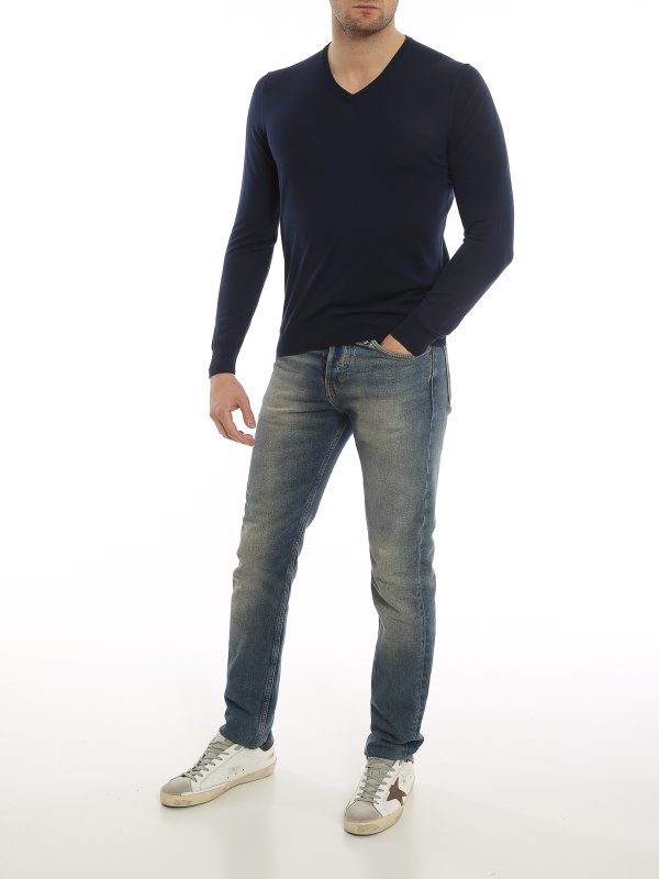 DRUMOHR: Col en V online - Pull À Col V - Bleu