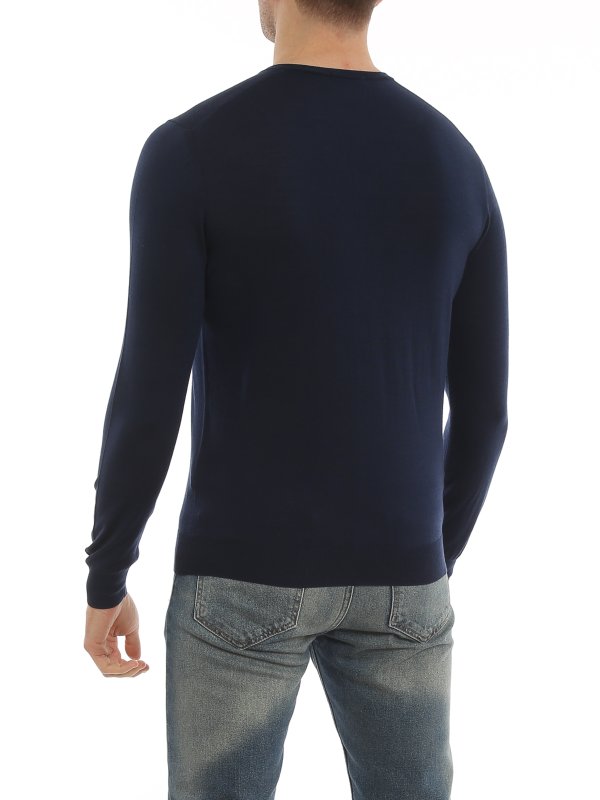 Pull À Col V - Bleu shop online: DRUMOHR