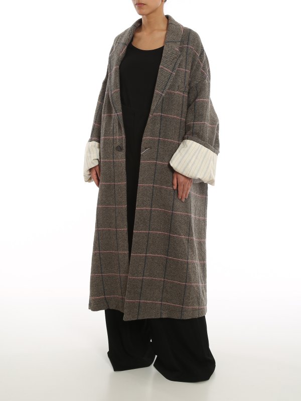 Maison Margiela: knee length coats online - Checked coat